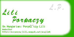 lili porpaczy business card